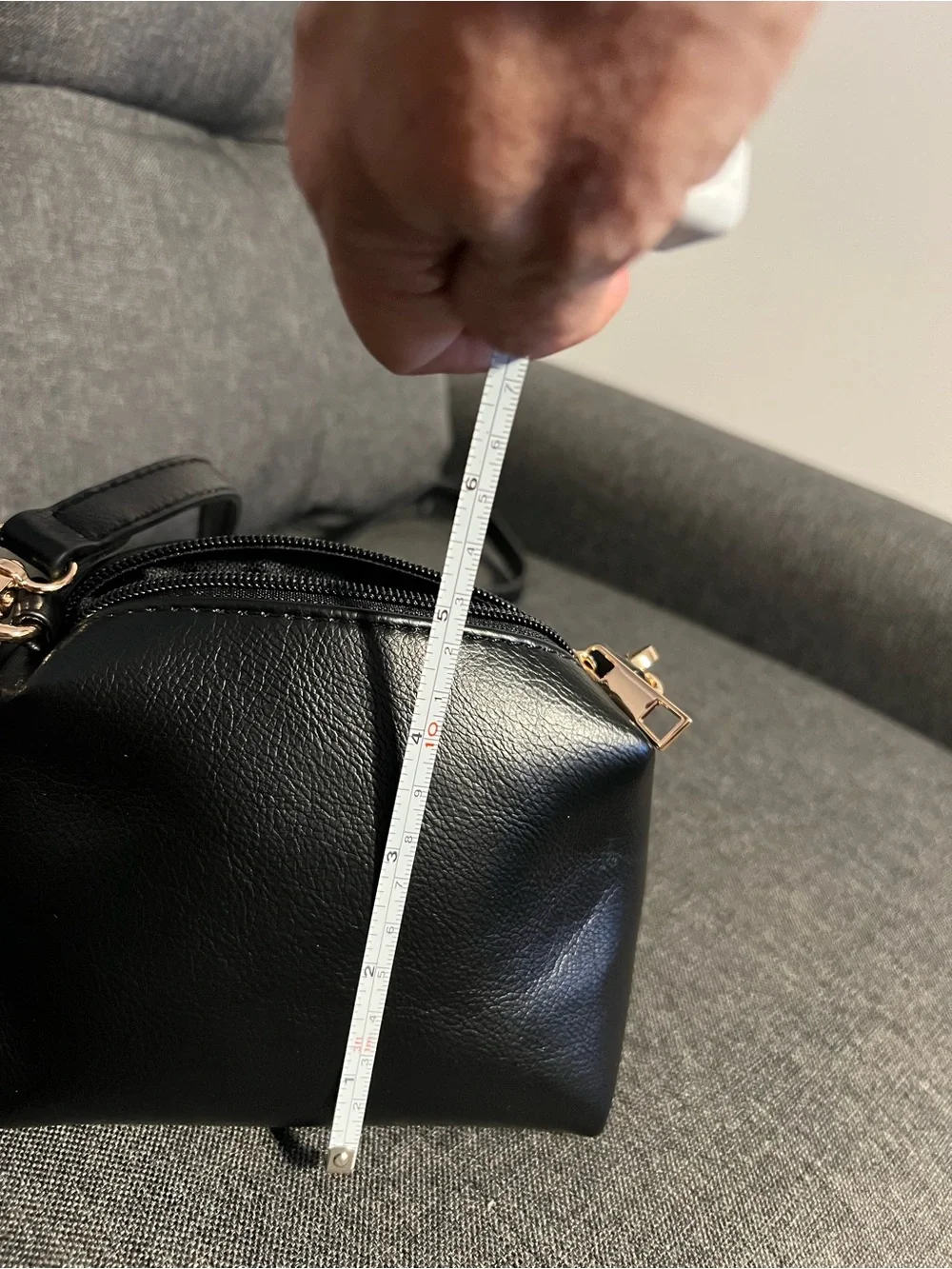 Anthropologie Black micro Crossbody with Gold Hardware